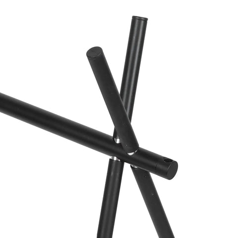 Close-up of the Portable Campfire Cooking Stand Tripod For BBQ Grill Aluminum Alloy Outdoor Camping Picnic Gear joints and structure.