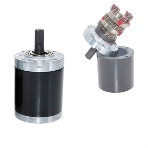 Planetary Gearbox PG42 Speed Reducer 42mm Diameter With 8mm D Type Shaft All Metal Gears shown in assembly view