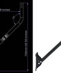 Diagram and profile of Adjustable Outdoor Antenna Mounting Pole With Universal J Pipe Mount For Antenna And Weather Station