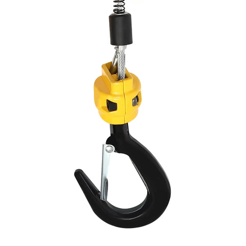 Heavy Duty Electric Hoist With 1100 Lb Capacity And 1500W Motor For Lifting Heavy Equipment Up To 25 Feet with durable hook and strong wire rope.