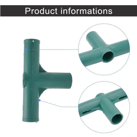 Heavy Duty Tough As Nails Plastic Joint Connectors For 19mm PVC Pipe Garden Frames And Cold Frames Green 8 Pack Plant Support Fittings For Sturdy Outdoor Structures And Vines