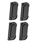 4 Pack Slick Flush Pull Handles For Sliding Doors Cabinets And Drawers With Hidden Latch, black recessed ring hardware set