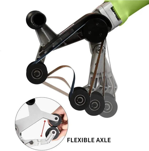 Powerful 800W Electric Round Tube Polisher Sander Machine High Speed Belt Grinder For Stainless Steel Polishing Flexible Sanding Tool flexible axle detail with belts and pulleys