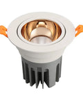 MXJCKSOQ 3.5 inch Recessed Lighting Kit Fixture 7W,10W,15W,20W 4000K LED Downlight with white baffle trim and heat sink.