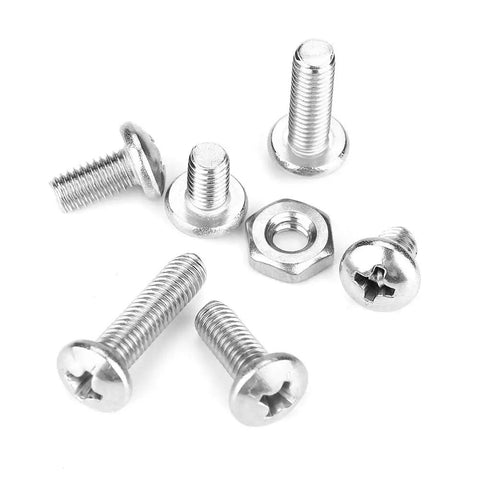 Durable 140 Piece Pan Head Screw Set In Clear Box 304 Stainless Steel Hardware Kit for DIY Projects Home Repairs includes assorted screws and nut.