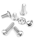 Durable 140 Piece Pan Head Screw Set In Clear Box 304 Stainless Steel Hardware Kit for DIY Projects shown with screws and nuts.