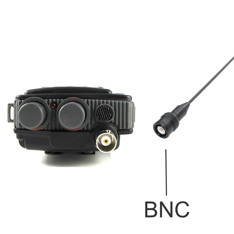 BNC connector for Beefy Yet Lightweight Flexible Shape Memory Handheld Dual Band Antenna For Amateur Radio Covers 144 To 146 MHz And 430 To 440 MHz 50 Ohm BNC Approx 16 Inch Tall Rugged Upgrade For VHF UHF Transceivers