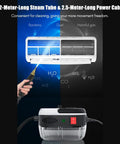 Portable Handheld Steam Cleaner Pressurized Steam Cleaning Machine Red with 2.2m steam tube and 2.5m power cable for easy cleaning.
