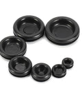 200 Piece Rubber Grommets Assortment Kit With 7 Size Options For Easy Wire Pass-Through In Metal Panels And Frames Includes 14mm, 9.53mm, 12.07mm, 15.88mm, 19.05mm, 22.23mm, 25.40mm Grommets For DIY Auto Electrical And Home Projects, black rubber grommets