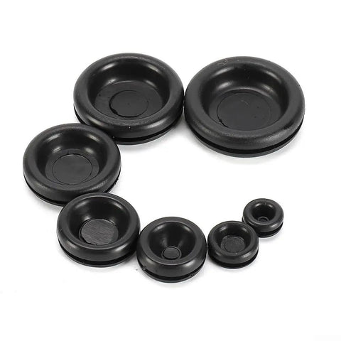200 Piece Rubber Grommets Assortment Kit With 7 Size Options For Easy Wire Pass-Through In Metal Panels And Frames Includes 14mm, 9.53mm, 12.07mm, 15.88mm, 19.05mm, 22.23mm, 25.40mm Grommets For DIY Auto Electrical And Home Projects, black rubber grommets