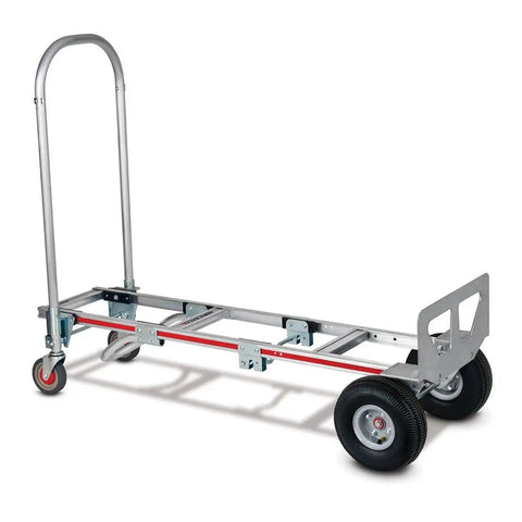 Gemini Sr Convertible Hand Truck With Pneumatic Wheels For 500 Lb Load Capacity, shown in four-wheel platform mode