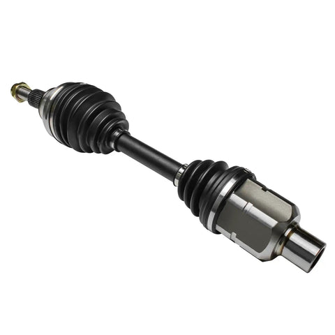 Two Pack Front CV Axles Made For 4WD Ram 1500 Models Years 2012 To 2021 Including Classic Trim close-up view with black rubber boots.