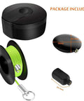 Magnetic Wire Puller Set With Fish Tape System For Fast Cable Routing Inside Walls And Outdoor Projects Cable Puller Tool Keeps Wires Safe Easy Run And Pull Kit For DIY Home Upgrades. Black plastic, 50mm