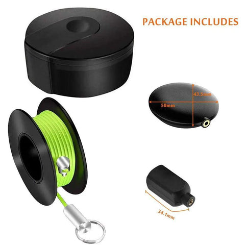 Magnetic Wire Puller Set With Fish Tape System For Fast Cable Routing Inside Walls And Outdoor Projects Cable Puller Tool Keeps Wires Safe Easy Run And Pull Kit For DIY Home Upgrades. Black plastic, 50mm