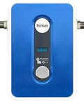 Electric Tankless Water Heater On Demand With Self Modulating Tech Delivers Endless Hot Water Energy Saving Unit blue model front view