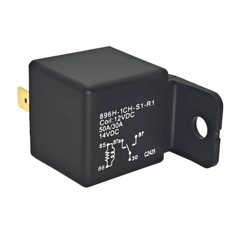Go-To 12V DC SPDT Automotive Power Relay With 30A Switching Capacity, Mini ISO 5Pin Socket Terminal, Replaces 31506-79B