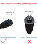 Image showing standard and mini 3-prong connectors for 24V 1.5A Replacement Go To Charger For MX350 Dirt Bike MX400 and electric scooters.