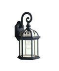 Durable Outdoor Wall Light In Black Finish With Clear Beveled Glass, 1 Light Exterior Sconce, Weatherproof Aluminum Lantern