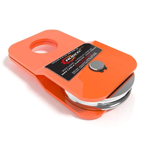 4.8T Snatch Block For Beefy Offroad Winches Orange With Reinforced Stainless Steel Pulley And Anti Corrosion Coating 13,500 Lb Break Strength 8,800 Lb Safe Working Load Compatible With Synthetic Rope Or Steel Cable Up To 0.4 Inch orange snatch block with stainless pulley
