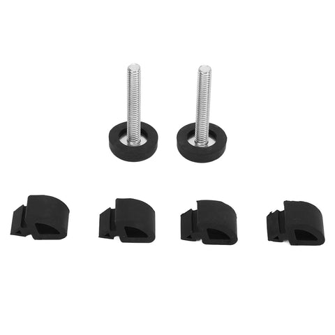 Xixian Truck Hood Bumper Stopper Set For 1967 To 1972 Models Includes Rubber Cushion Buffer And Screws Black Adjuster Replacement Kit That Fits Like A Glove., 2 metal stoppers and 4 rubber pads