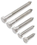 Stainless Steel Hex Lag Bolts For Wood 5 16 Inch By 3 Inch 304 Stainless Steel 18-8 Hex Head Lag Screws External Hex Drive Half Inch Built To Last