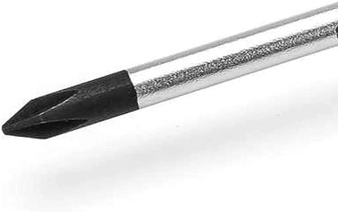 Close-up of Phillips Head Screwdriver Size Two, 24-Inch Length, dual material handle for comfort, speed zone grip, non slip black oxide tip.