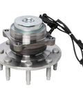 Premium Front Wheel Bearing And Hub Assembly Pair For 2018 To 2021 Chevy Express 2500 Gmc Savana detailed view of hub with sensor