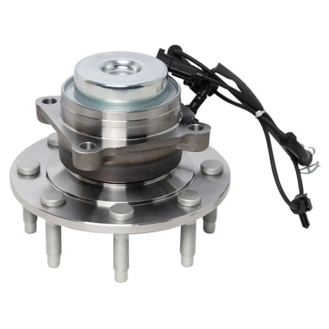 Premium Front Wheel Bearing And Hub Assembly Pair For 2018 To 2021 Chevy Express 2500 Gmc Savana detailed view of hub with sensor