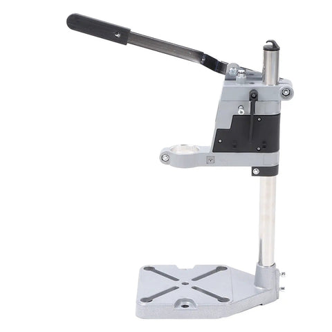 All-Purpose Bench Drill Stand with Aluminum Alloy Frame and 25mm by 400mm Stainless Steel Column, side view, vertical position.