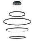 Modern Black Aluminum Pendant Light For Kitchen Island Dining Room With Adjustable Drop Cord Sleek Groove Design Stylish Ceiling Fixture