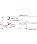 Dimensions of Beefy Toggle Clamp Set 2 4 8Pcs Horizontal And Vertical Quick Release Hand Clamps with measurements and lever details.