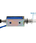 24V DC Linear Actuator Solenoid With 10mm Stroke And 5N Force Open Frame Electromagnet For DIY Projects Reliable And Compact Motion Control For Robotics And Automation Easy Mount And High Performance, side view with 10mm stroke