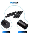 Front view: MOUMOUTEN 10pcs M10x120mm double-end threaded studs, carbon steel, black oxide finish.
