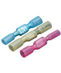 Top Notch Heat Shrink Spade Terminals Kit With Adhesive Lined Tubing For Secure Male Female Quick Disconnect Wire Connections That Banish Loose Wiring And Stop Moisture From Ruining Your Auto Or Marine Electrical Setup In A Hurry. Assorted blue, beige, and pink insulated terminals