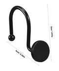 Heavy Duty Metal Shower Curtain Hooks Set 12 Pack Rust Resistant Glide Rings For Standard Curtains No Fuss Install Durable Hanging Hooks