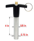 Marine Grade Stainless Steel Ball Lock Pins Quick Release Indexing Spring Positioning Safety Dowels 5/8 By 4 Inch Long heavy duty rigging hardware