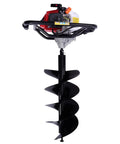 Gas Powered Post Hole Digger 62cc 2 Stroke Earth Auger With 12 Inch Bit Set front view