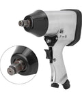 Rugged 1/2 Inch Drive Air Impact Wrench Pumping Out 350 Nm Max Torque With A Snappy 1/4 Inch Air Inlet Lightweight Aluminum Alloy Pneumatic Socket Kit side view showing chuck and ergonomic design.