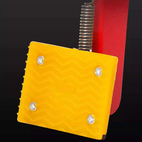 Badass Heavy Duty Granite And Marble Slab Lifting Clamp For Secure Vertical Stone Handling With Ironclad Steel Build And Solid 542 Pound Industrial Grade Capacity yellow gripping pad detail