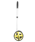 Cloimei Double Wheel Measuring Wheel Ergonomic Distance Wheel 9999m Precision Measurement Tool for Outdoor Surveying Construction Landscaping Yellow Black White PVC Aluminum Alloy close-up view