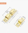 Double Ball Cabinet Door Catch With Tension Roller Latch, rust-resistant copper, shown with 40mm dimensions.