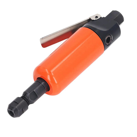 Lightweight Pneumatic Straight Die Grinder Compact Air Powered Tool Delivers Knockout Torque With Smooth Spin Balance And Grippy Comfort For Serious Metalworking Jobs with an orange steel housing.