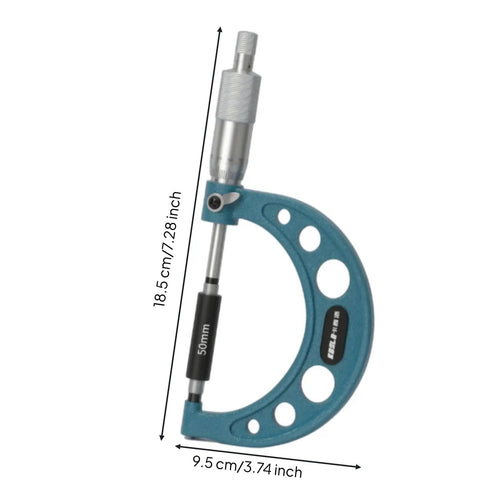 Generic Digital Gauge Precision Caliper Tool Electronic Screen Measurement Device with blue body and knurled thimble design, 50mm size.