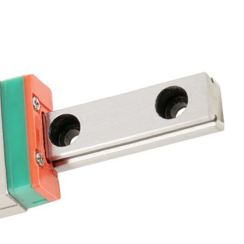 Miniature Linear Rail And Slider Set 7mm Wide With 70mm Travel High Precision Linear Motion Guide close-up detail with 4-point contact