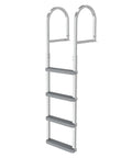 Heavy Duty Aluminum Dock Ladder Beefy Build With 500 Pound Capacity, Four Step, Non Slip Wide Steps For Wet Surfaces, Removable Design, Sturdy Frame That Will Not Wobble, Easy Setup For Boats, Docks, Or Piers, four-step view