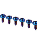 Six Pcs M5 By 15mm Titanium Alloy Self Tapping Bolts Torx Head With Burn Blue Finish For BMW Harley Honda Ducati Universal Motorcycle Applications