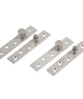 Stainless Steel Revolving Door Hinge 360 Degree Pivot Heavy Duty 95mm with brushed finish and countersunk screw holes.