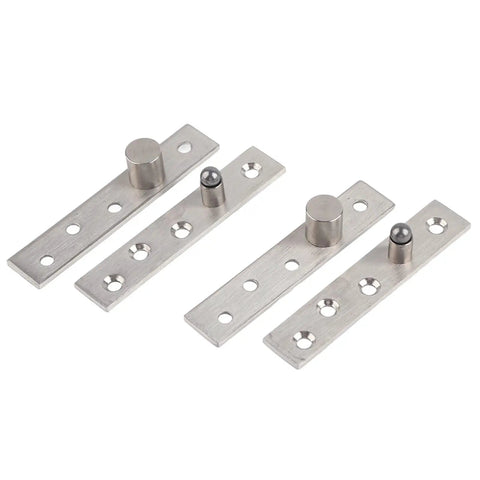 Stainless Steel Revolving Door Hinge 360 Degree Pivot Heavy Duty 95mm with brushed finish and countersunk screw holes.