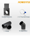 Super Handy Two And A Half Inch Dust Collection Fittings Kit With Elbow Connectors Y Fittings Blast Gates And Hose Clamps