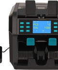 Professional Cash Counter Machine With Smart Dupe Detector And Automatic Bill Sorter Handles Mixed Denominations Smooth As Butter with LED panel.